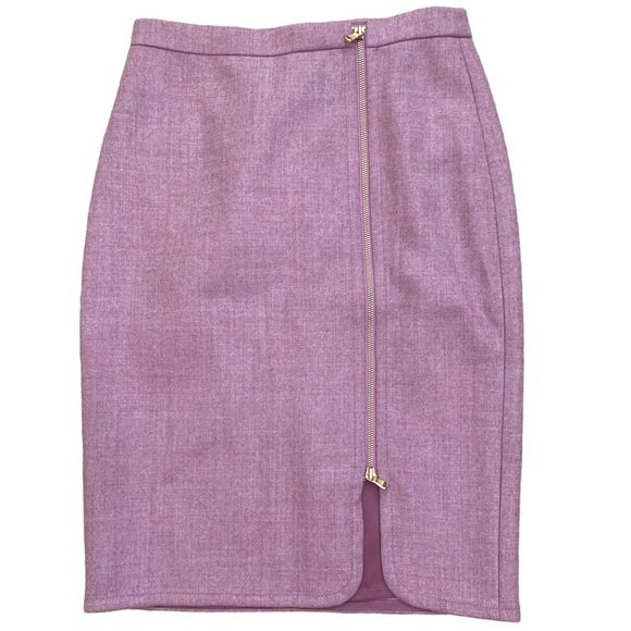 J. Crew Dresses & Skirts - Mauve Wool Pencil Skirt w/ Exposed Gold Zipper